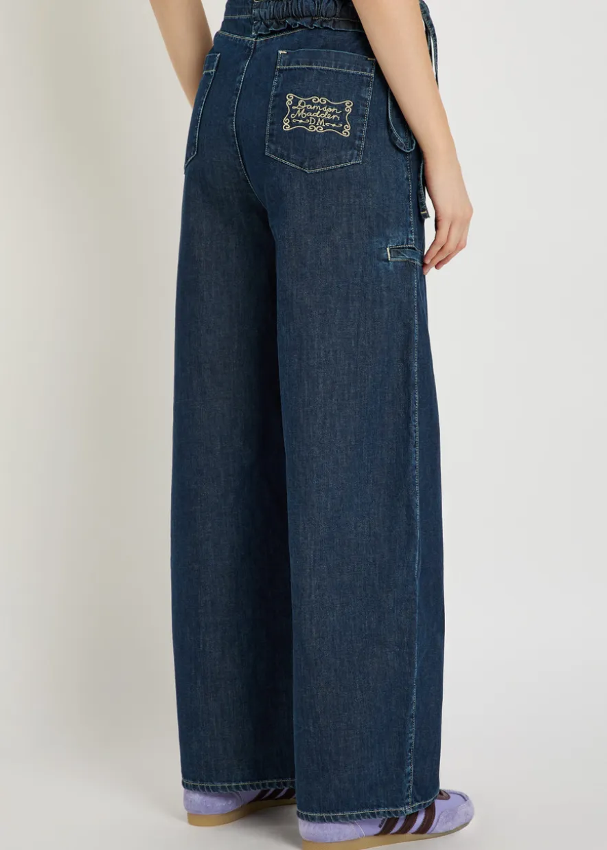 Augusta ruffled straight-leg jeans
