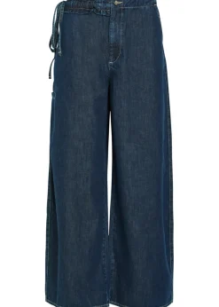 Augusta ruffled straight-leg jeans