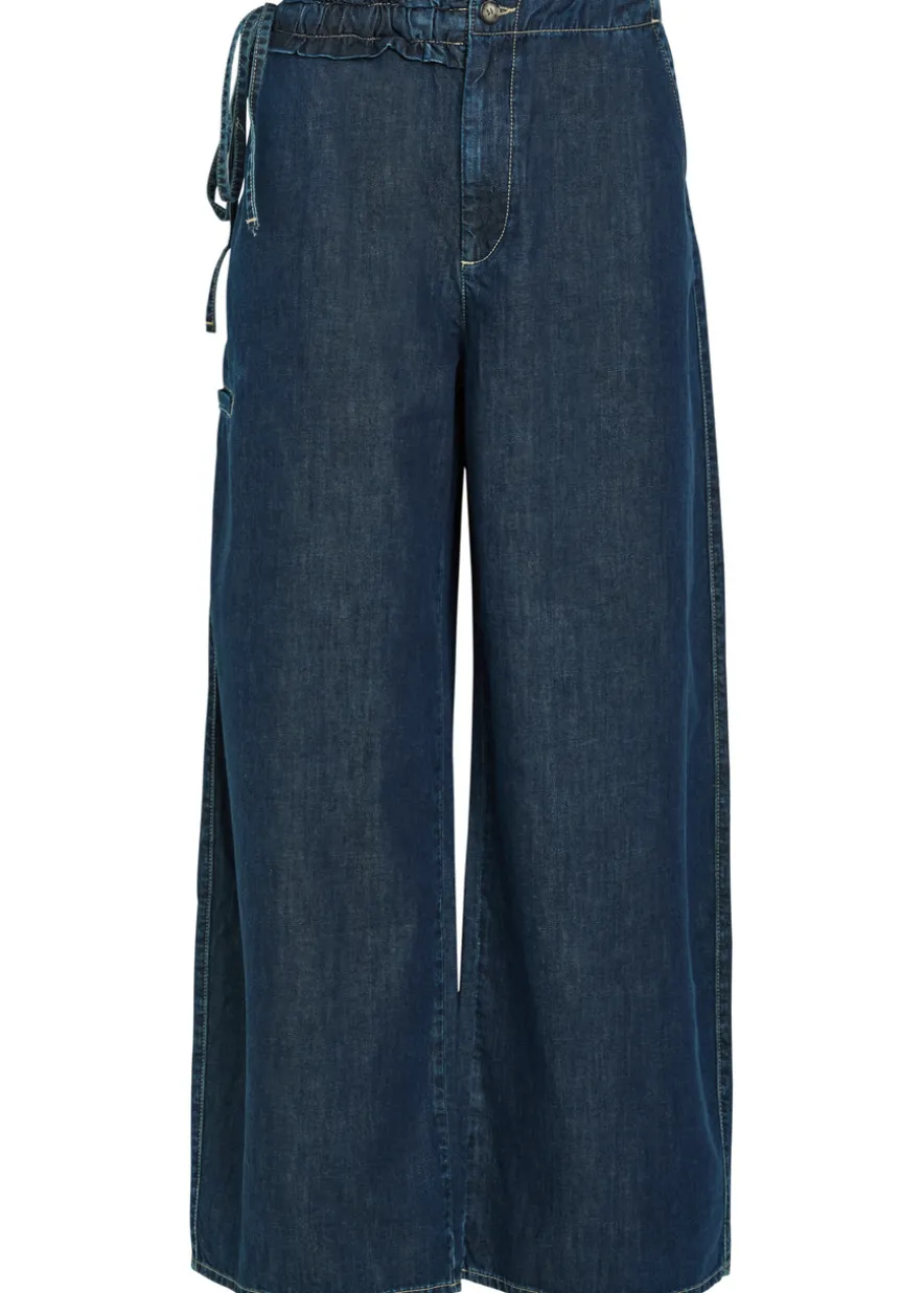Augusta ruffled straight-leg jeans