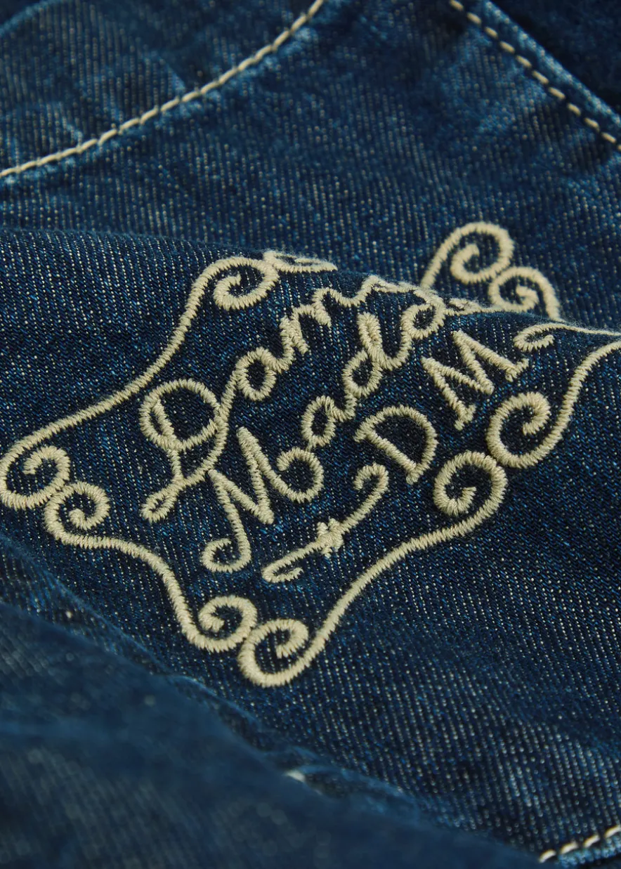 Augusta ruffled straight-leg jeans