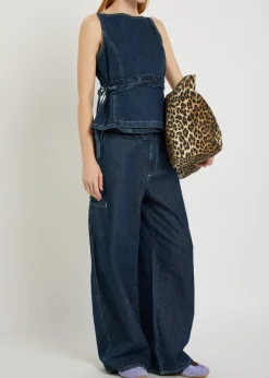 Augusta ruffled straight-leg jeans