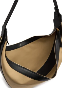 Augustina panelled canvas hobo bag