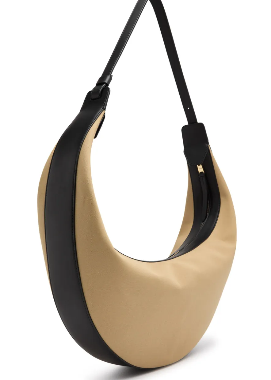 Augustina panelled canvas hobo bag