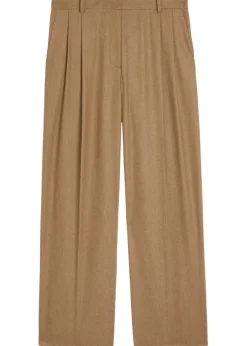 August pleated wool-blend trousers