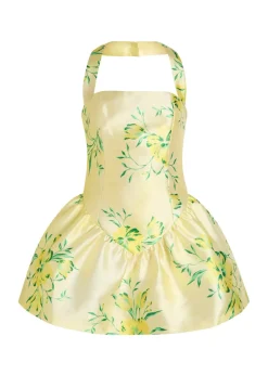 Aura floral-print faille mini dress