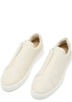 Aur3 grained leather sneakers
