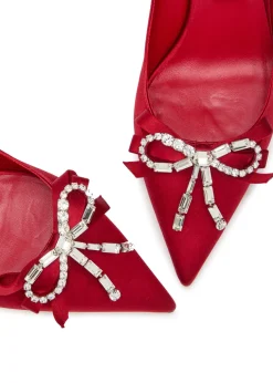 Auria 70 crystal-embellished satin pumps