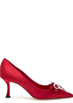 Auria 70 crystal-embellished satin pumps