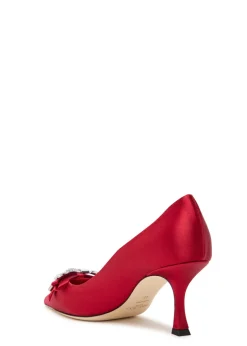 Auria 70 crystal-embellished satin pumps