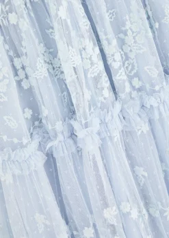 Autumn Lace embroidered tulle maxi dress