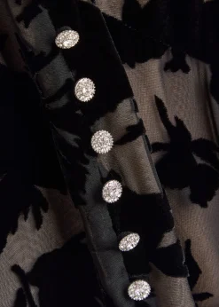 Avalyn velvet-devoré chiffon midi dress