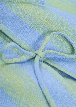 Ava striped tie-front linen blouse