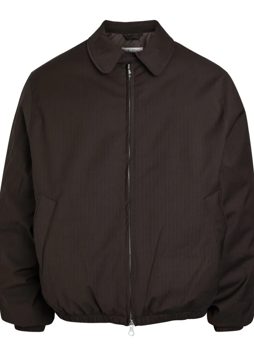 Avenue pinstriped padded woven jacket