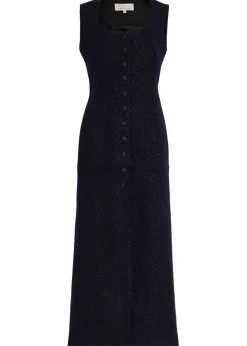 Avery shimmer tweed midi dress