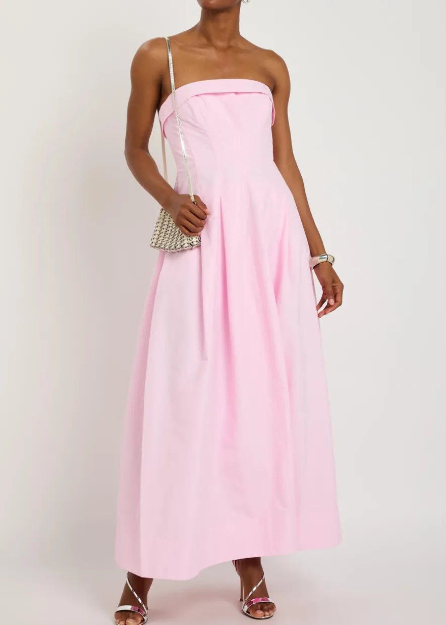 Avril strapless cotton-blend maxi dress