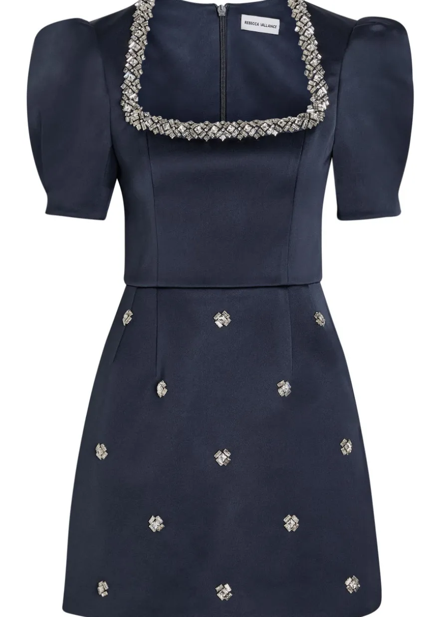 Ayla crystal-embellished satin-crepe mini dress
