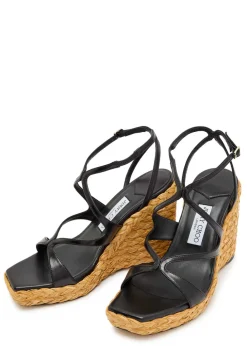 Ayla 110 leather espadrille wedge sandals