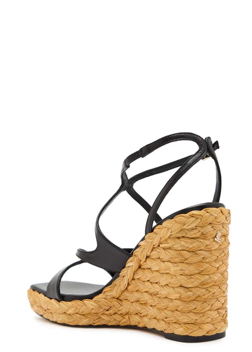Ayla 110 leather espadrille wedge sandals