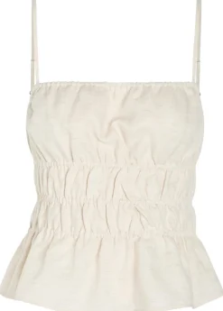 Ayla smocked linen tank top