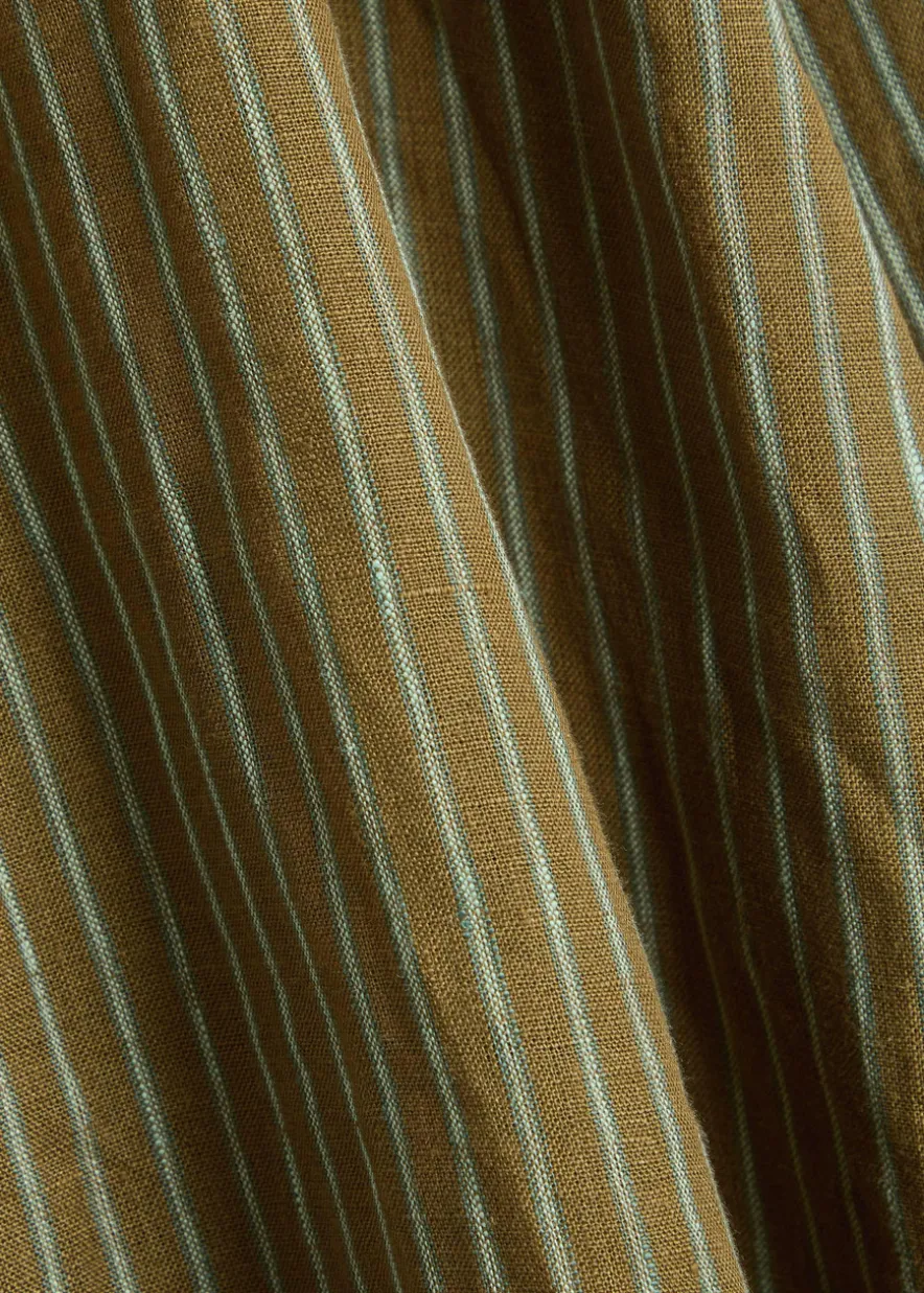 Ayla striped linen midi dress