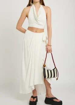 Ayla textured woven crop top