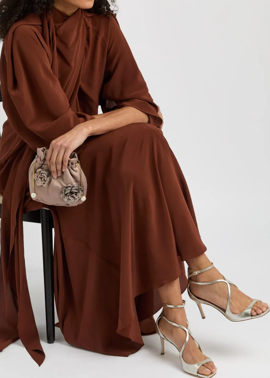 Azia 75 metallic leather sandals