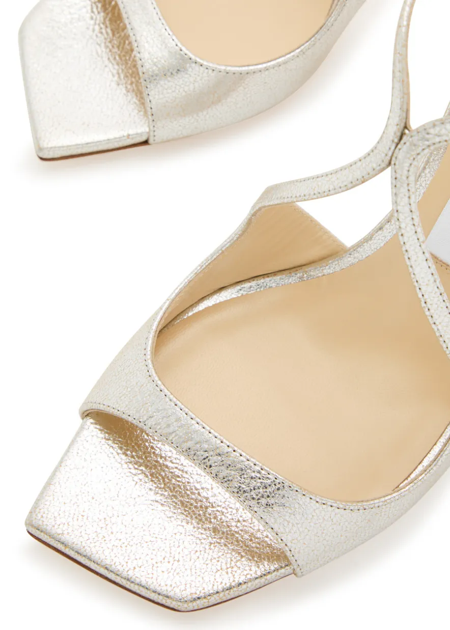Azia 75 metallic leather sandals