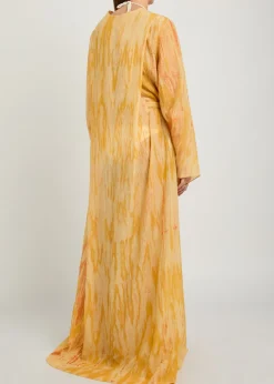 Azura shibori cotton and silk-blend maxi dress