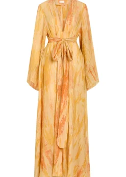 Azura shibori cotton and silk-blend maxi dress
