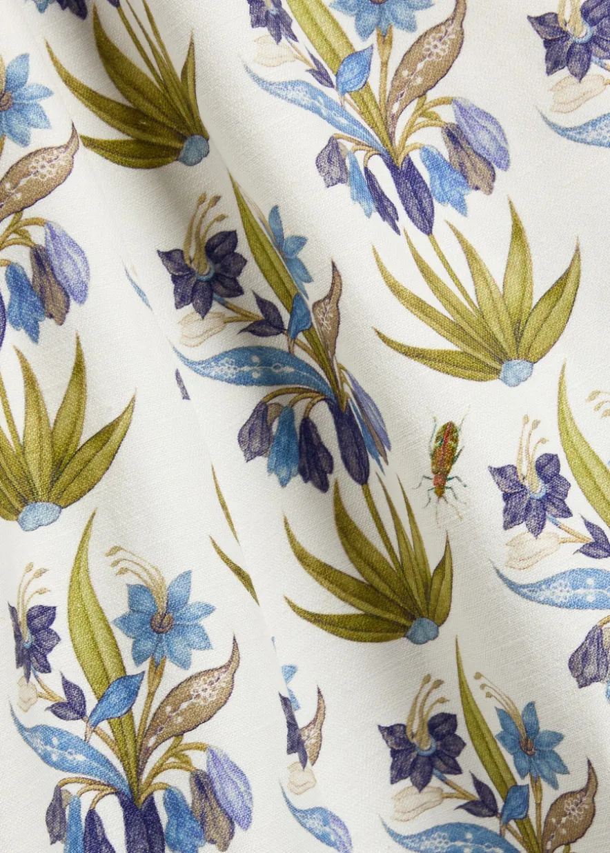 Azzurra printed linen-blend midi dress
