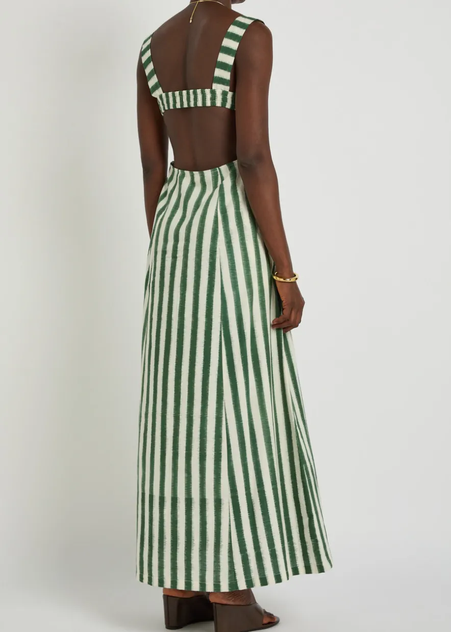 Azzurra striped cotton midi dress