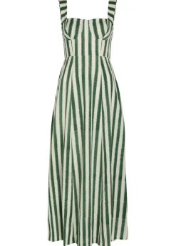 Azzurra striped cotton midi dress