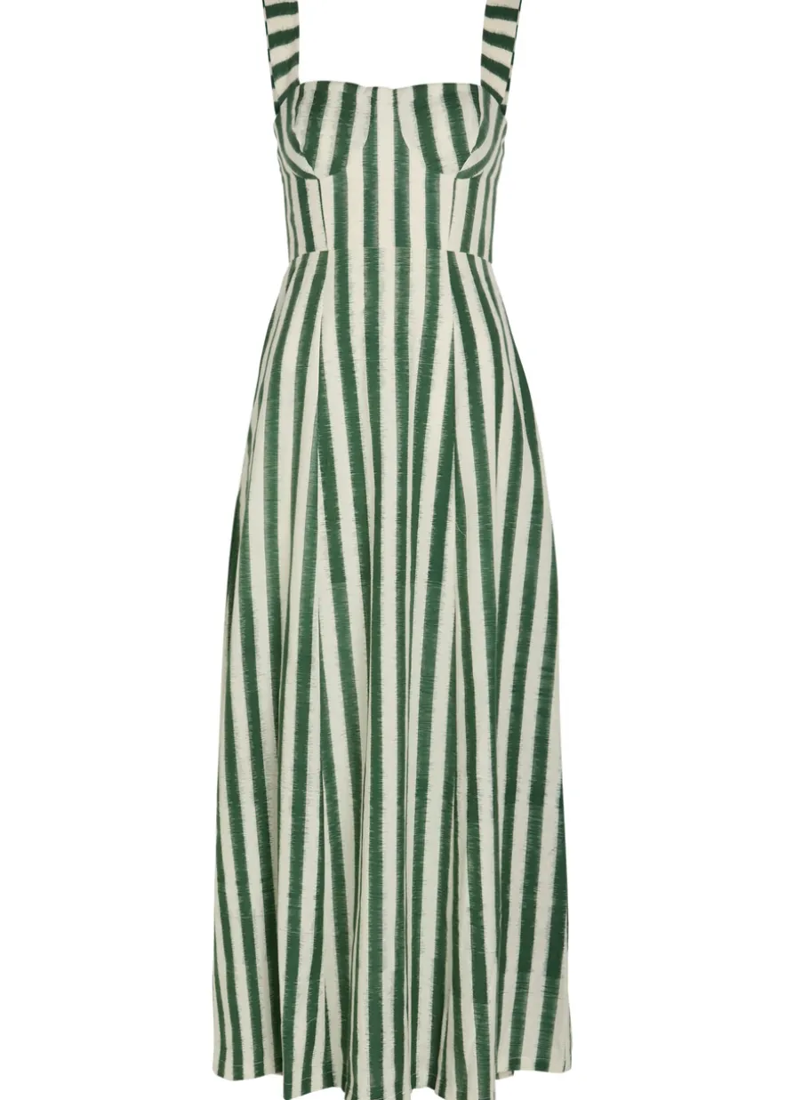 Azzurra striped cotton midi dress