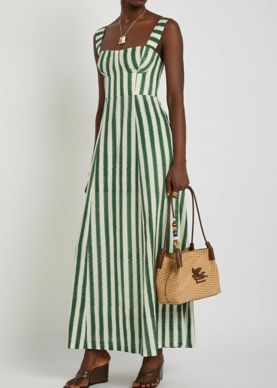 Azzurra striped cotton midi dress