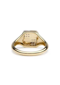 Baby Chevaliere Damier 9kt gold pink ring