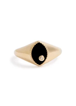 Baby Chevalière Marquise 9kt gold pinky ring