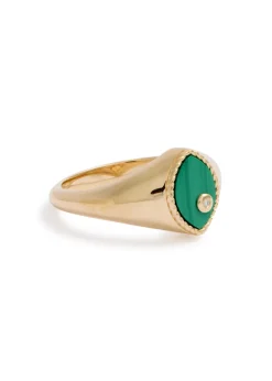 Baby Chevalière Marquise 9kt gold pinky ring