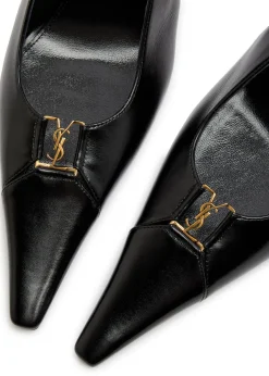 Babylone 90 leather slingback pumps