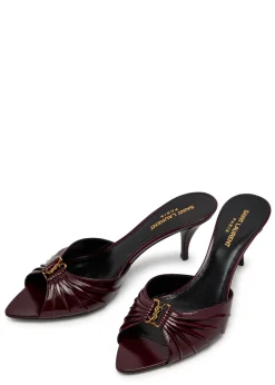 Babylone 60 pleated patent leather mules