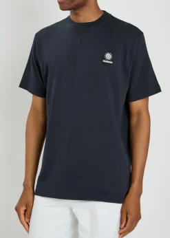 Badge appliquéd cotton T-shirt