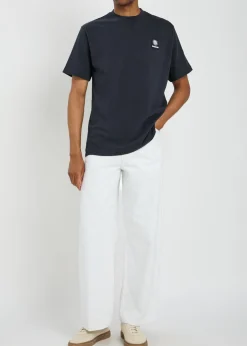 Badge appliquéd cotton T-shirt
