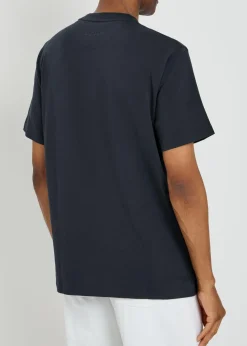 Badge appliquéd cotton T-shirt