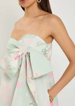 Bailey bow floral-print shell midi dress