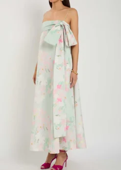 Bailey bow floral-print shell midi dress