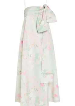 Bailey bow floral-print shell midi dress