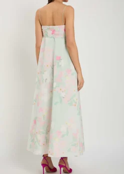 Bailey bow floral-print shell midi dress