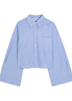 Balloon checked cotton-poplin shirt