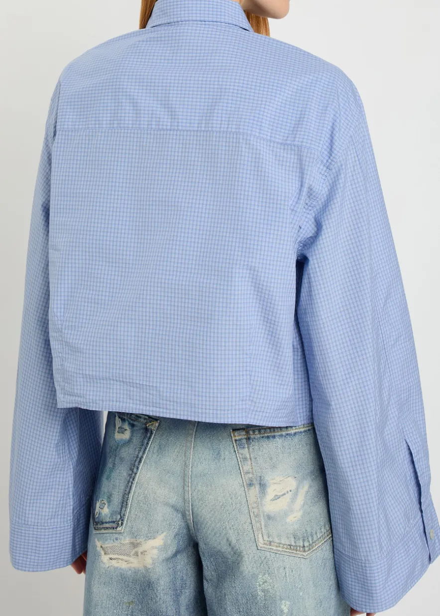 Balloon checked cotton-poplin shirt