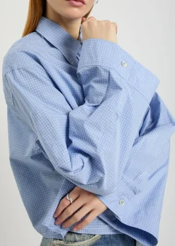 Balloon checked cotton-poplin shirt