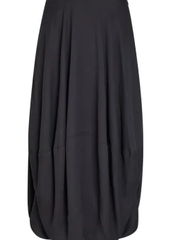 Balloon crepe midi skirt